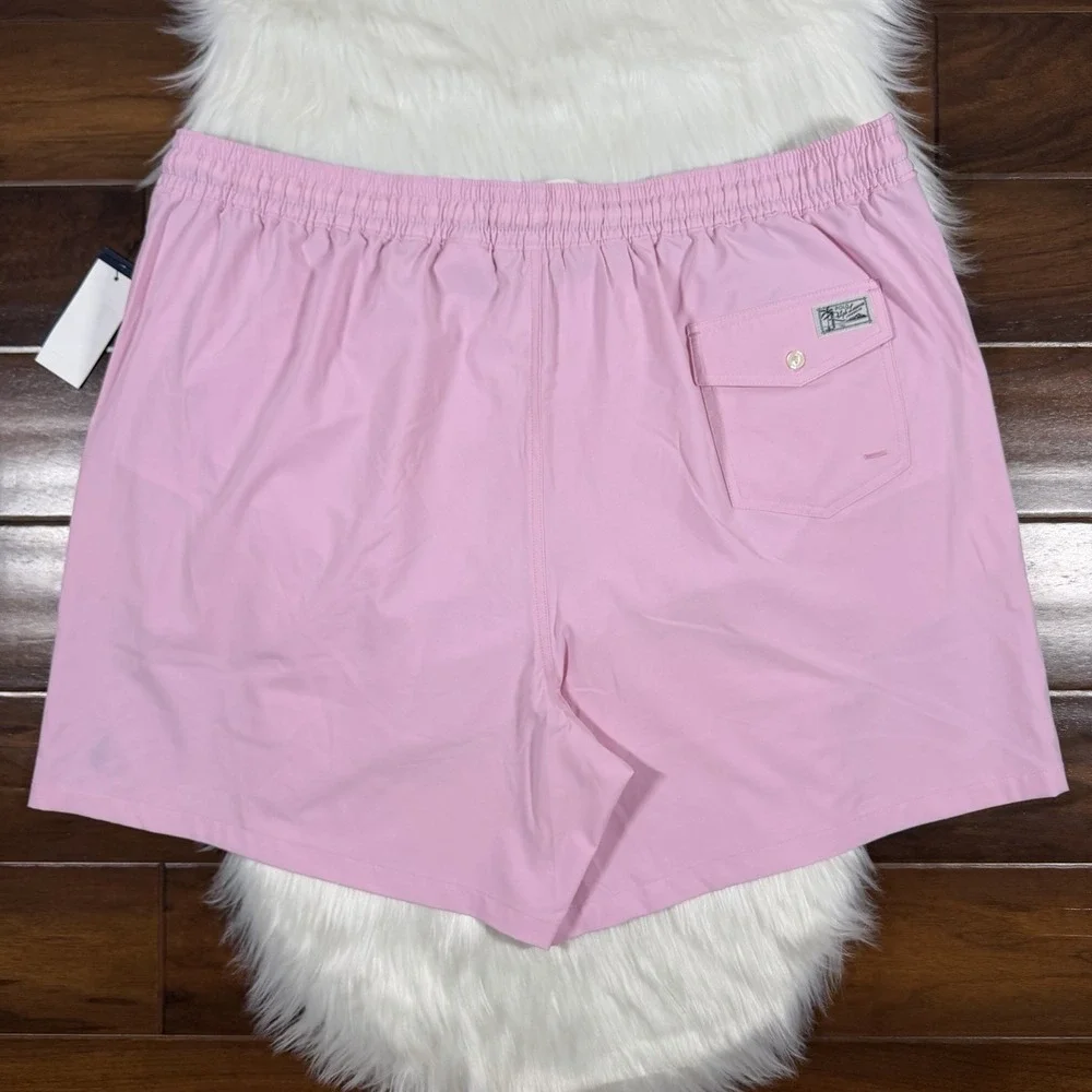 Polo Ralph Lauren Men's Size 3XB Pink Traveler Stretch‎ Swim Trunks Board Shorts